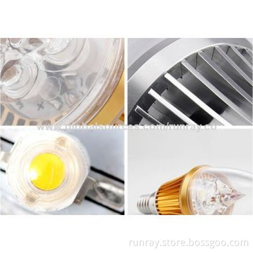 E14 LED Bulb, 3W, 85-265V AC, Gold Color Housing, CE, Bridgelux Chip/Epistar/EpiLEDs Chip